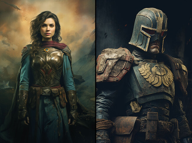 SuperWoman's daughter & Judge Dredd in 1935